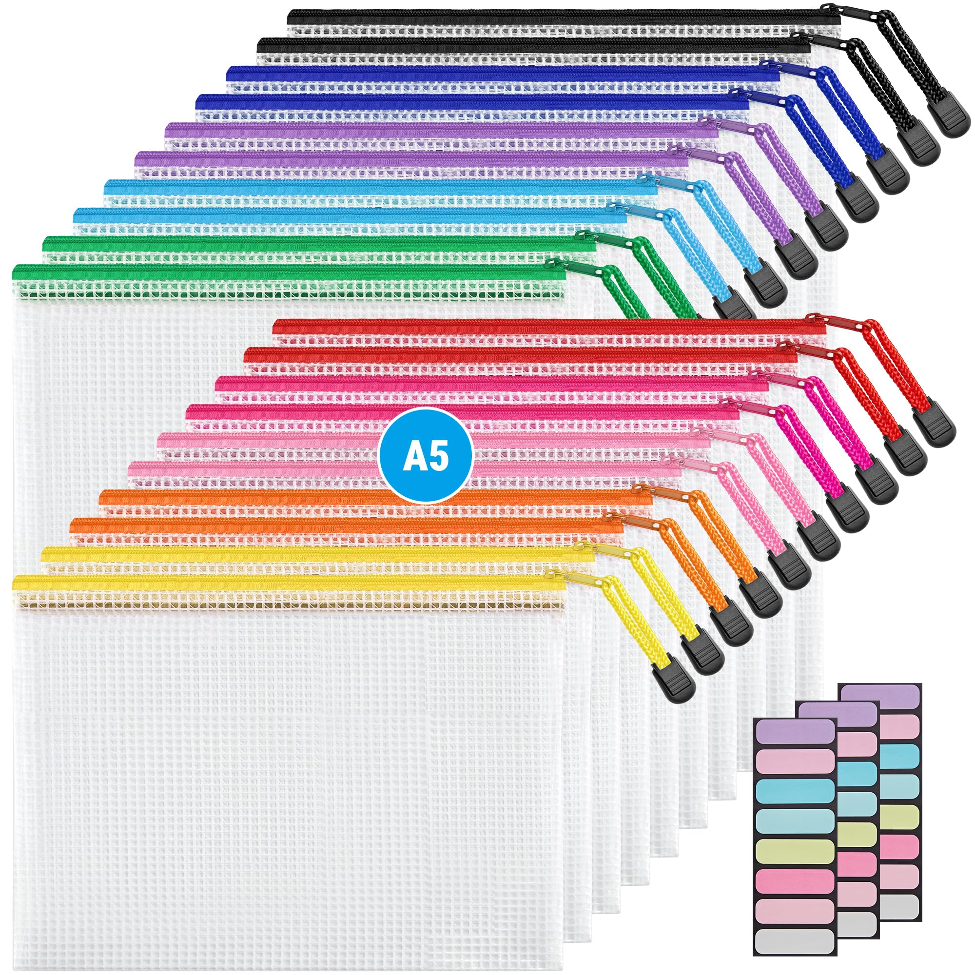 Amazon.com : JARLINK 20 Pack 10 Colors Zipper Mesh Document Pouch